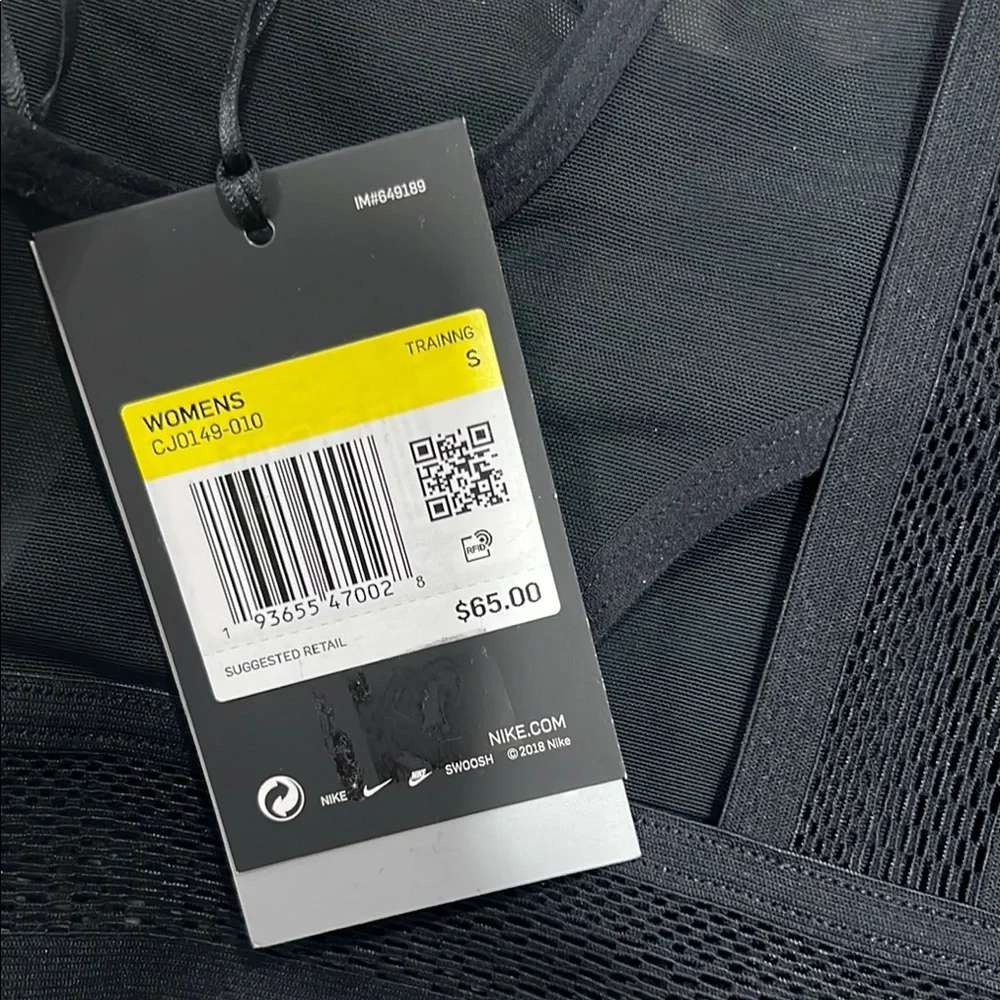 Nike Swoosh Black Mesh Sports Bra CJ0149-010 - Picture 4 of 4